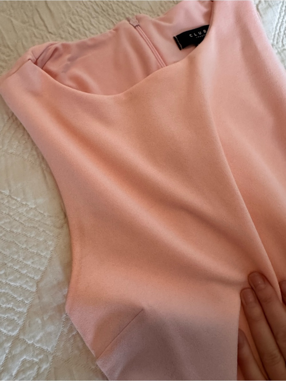 Club L London Pale Pink Sleeveless Midi Dress with Side Bows - Picture 11 of 12